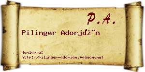 Pilinger Adorján névjegykártya